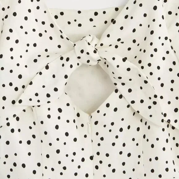 LOFT Polka Dot Puff Sleeve Dress– Size 6 - Picture 7 of 7